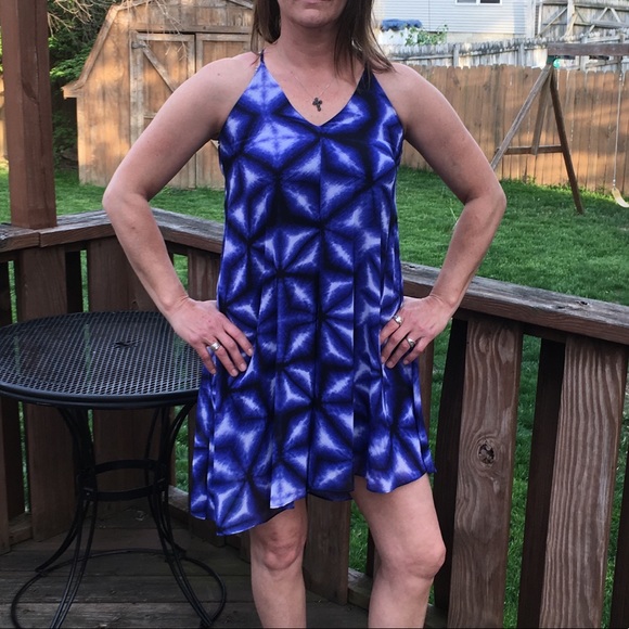 Calvin Klein Blue Chiffon Sundress! NEW! - Picture 2 of 10